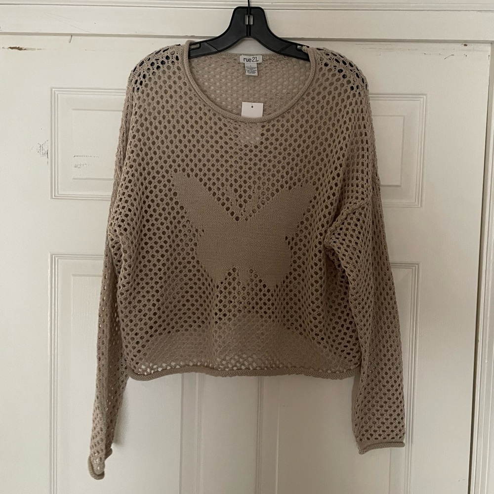 NWT rue21 open knit long sleeve top